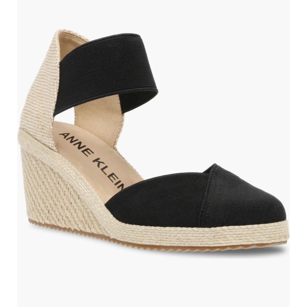 Anne Klein Black Espadrille Wedges